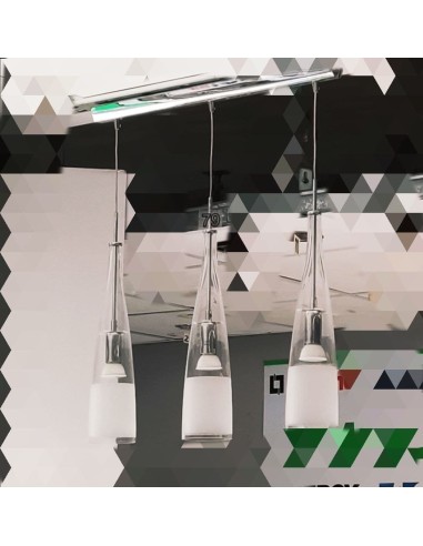 Nobile illuminazione 9063 suspension flute glass 3xgu10